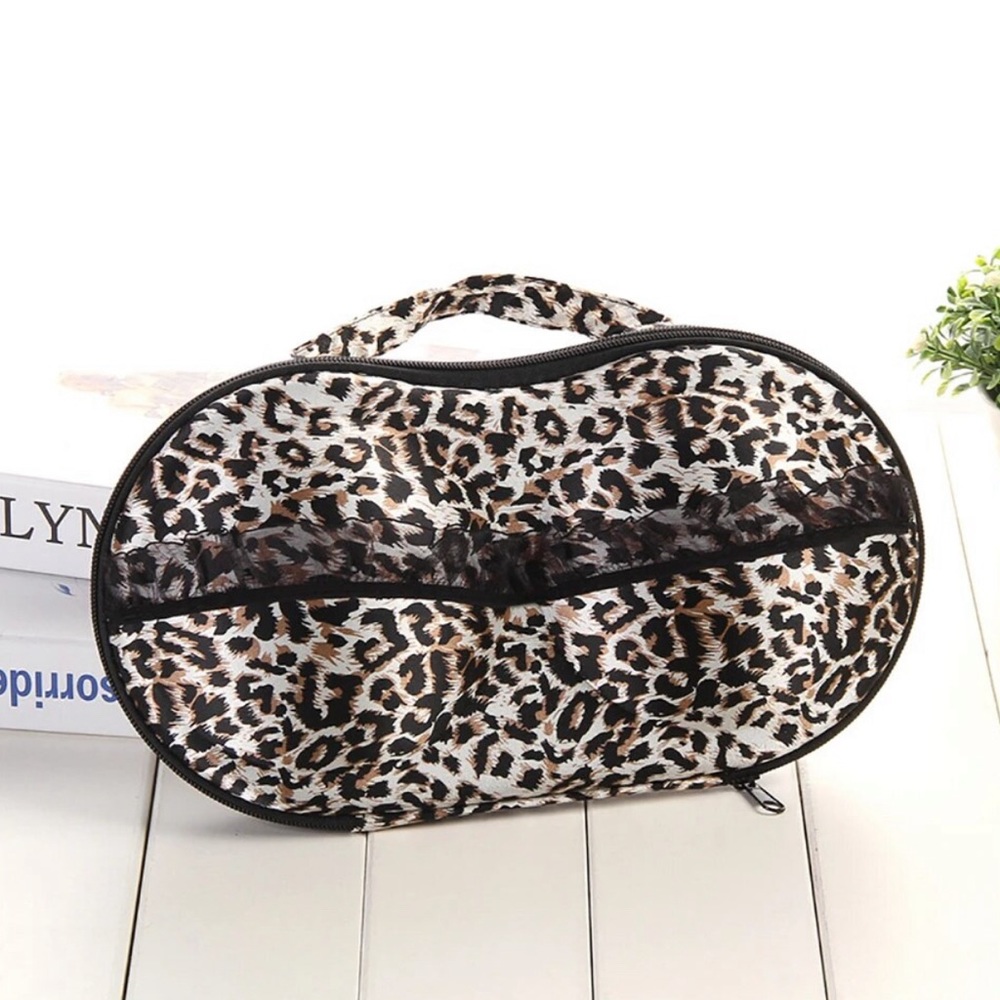 Leopard Lace Lingerie Bra Shaped Handbag Storage